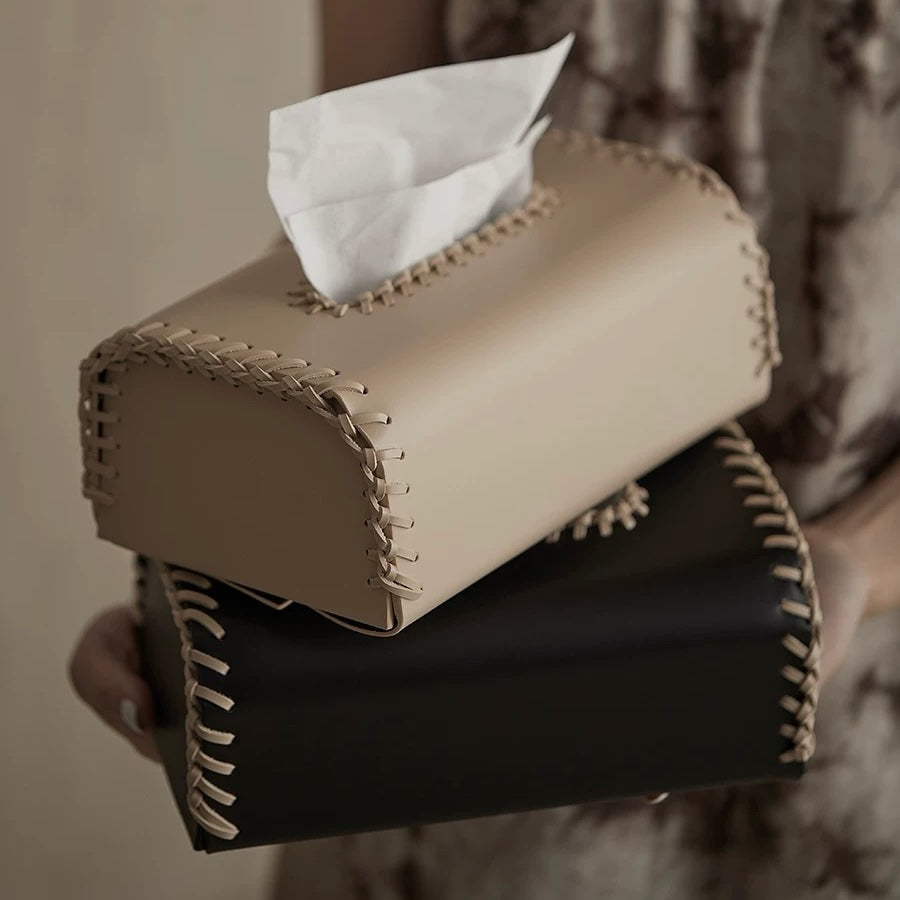 stitched tissue box