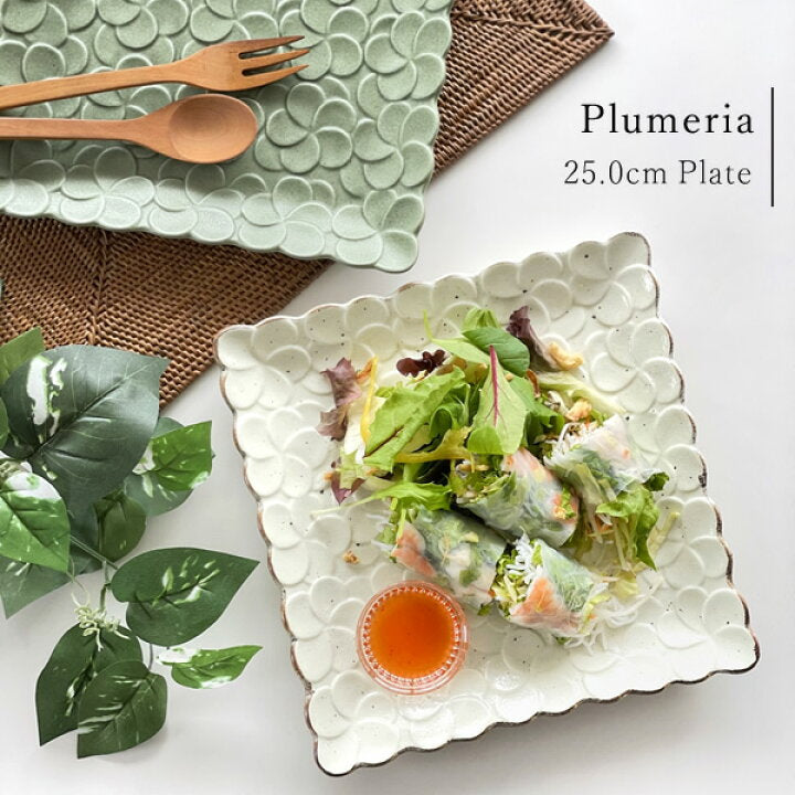 plumeria square plate
