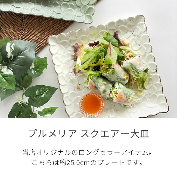 plumeria square plate