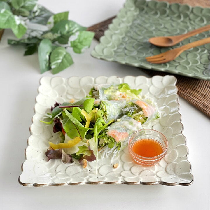 plumeria square plate