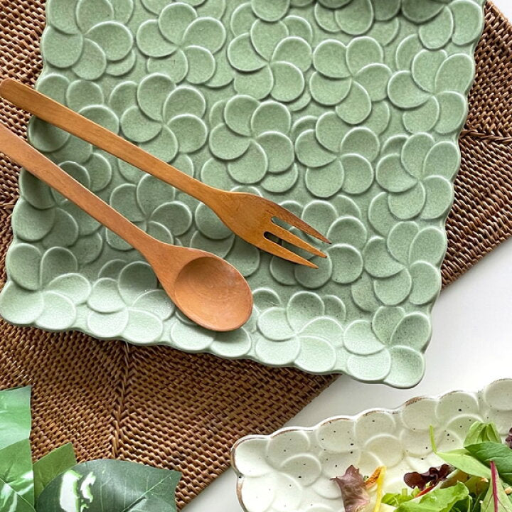 plumeria square plate