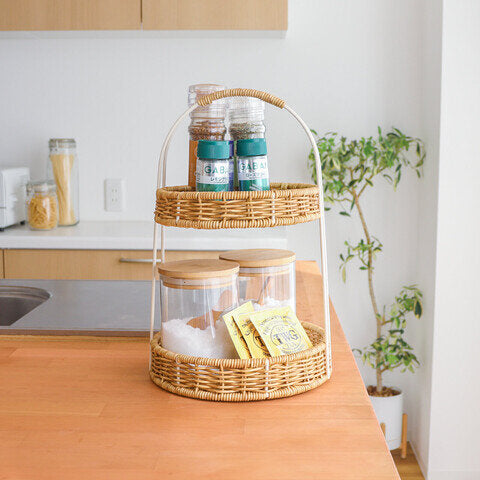 rattan iron round rack