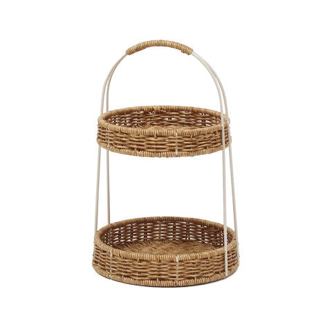 rattan iron round rack