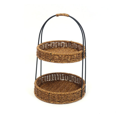 rattan iron round rack