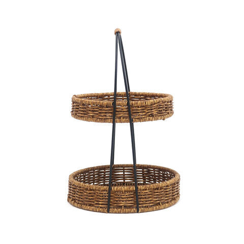 rattan iron round rack