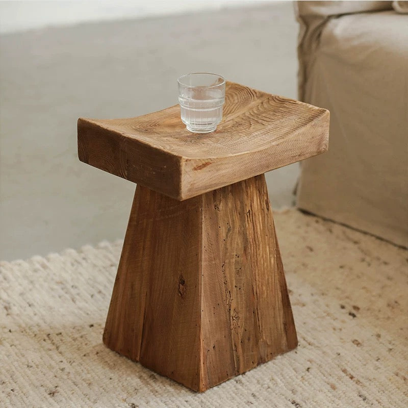 vintage wood side table