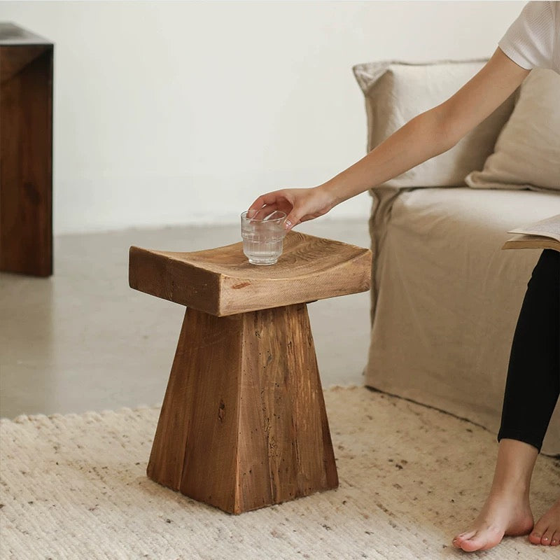 vintage wood side table