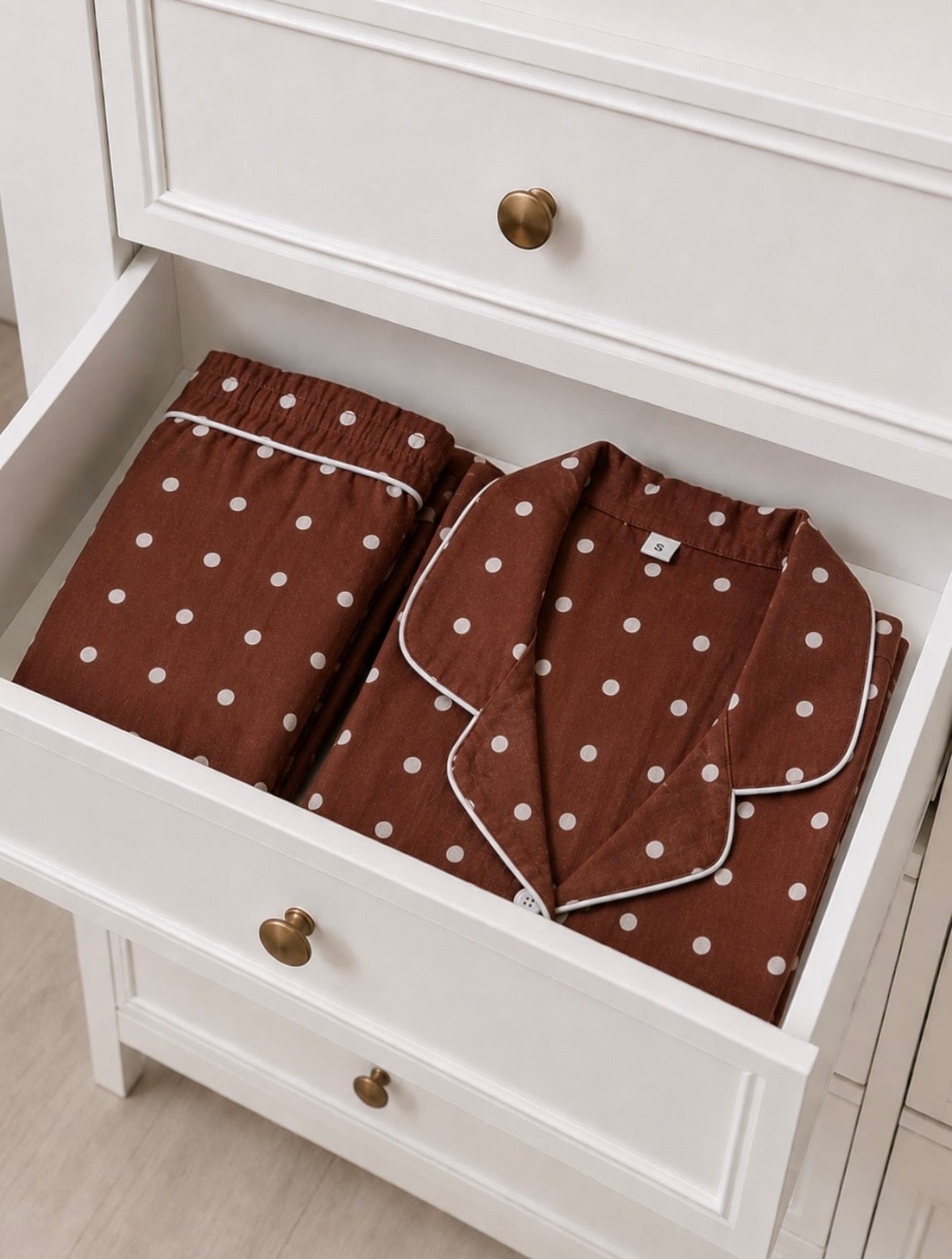 【即納】polka dot pajama set-brown