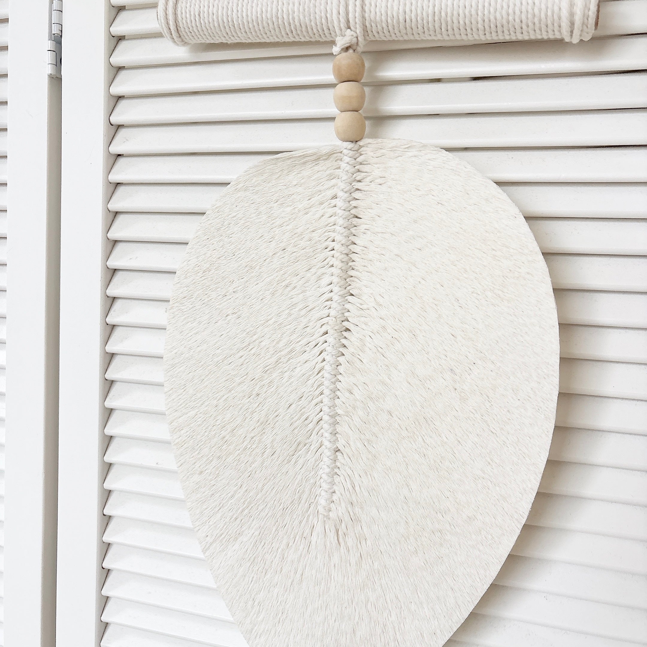 leaf wood beads wall hanging