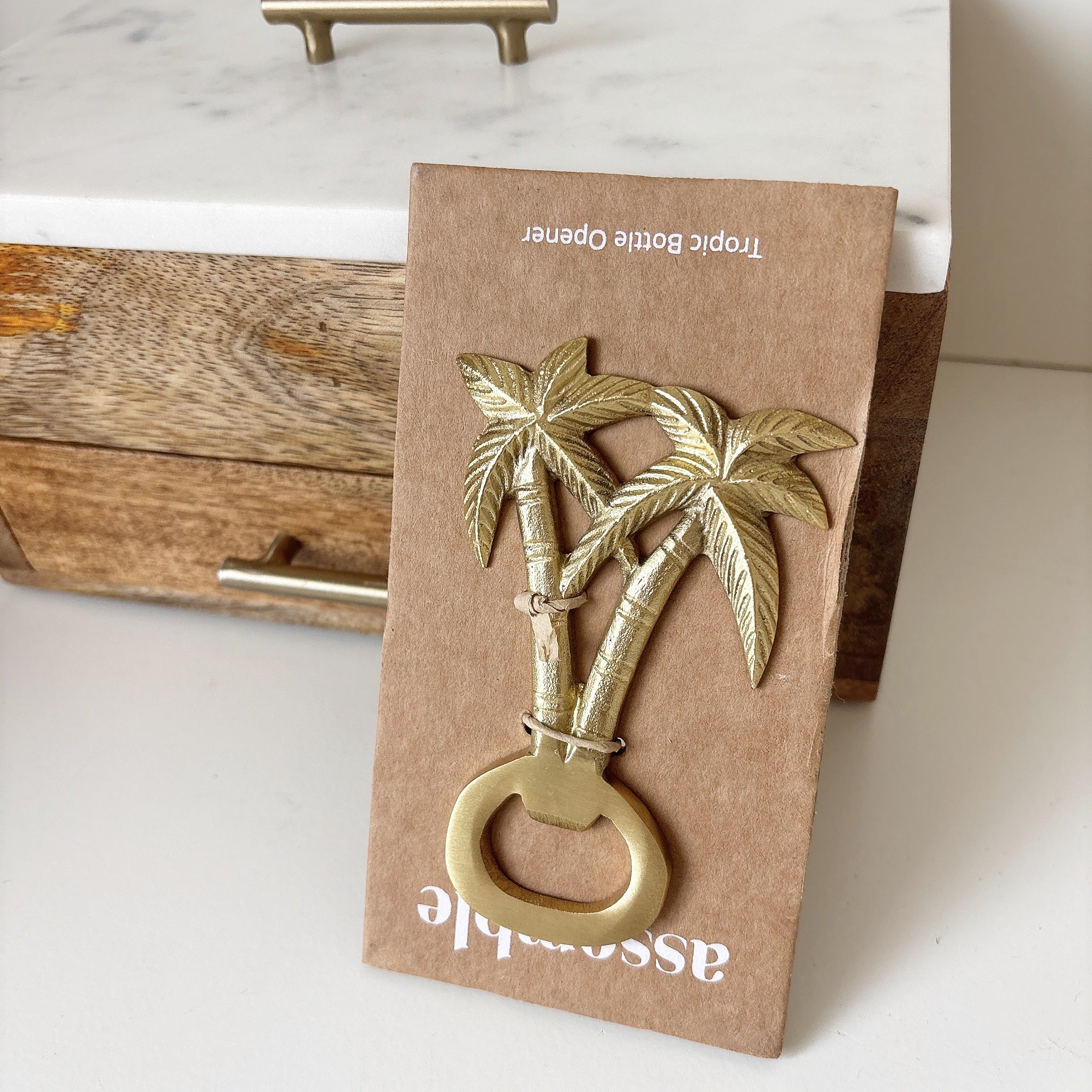 tropic brass bottle opener 11cm gold