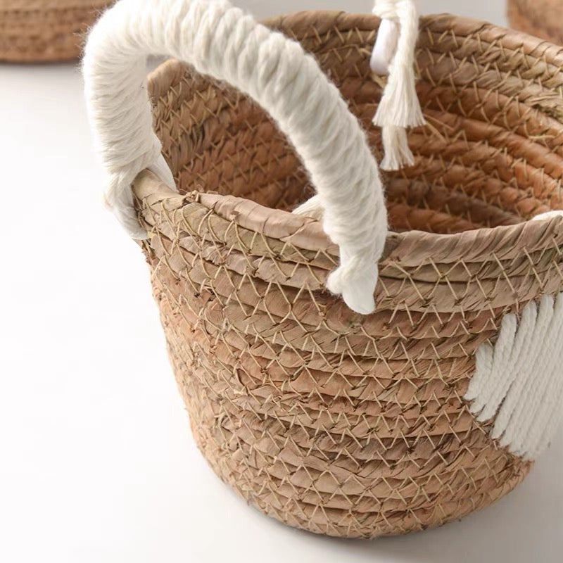 heart woven storage basket