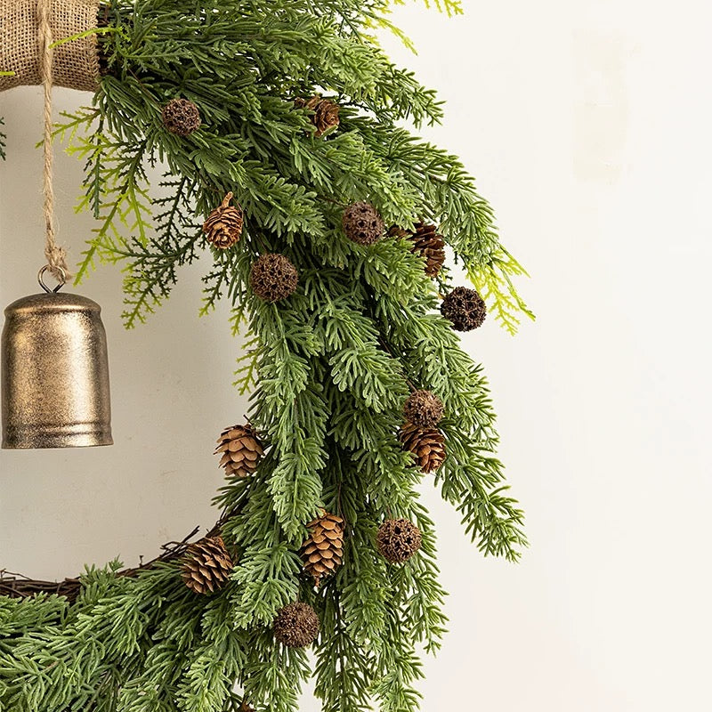 boho ribbon bell wreath