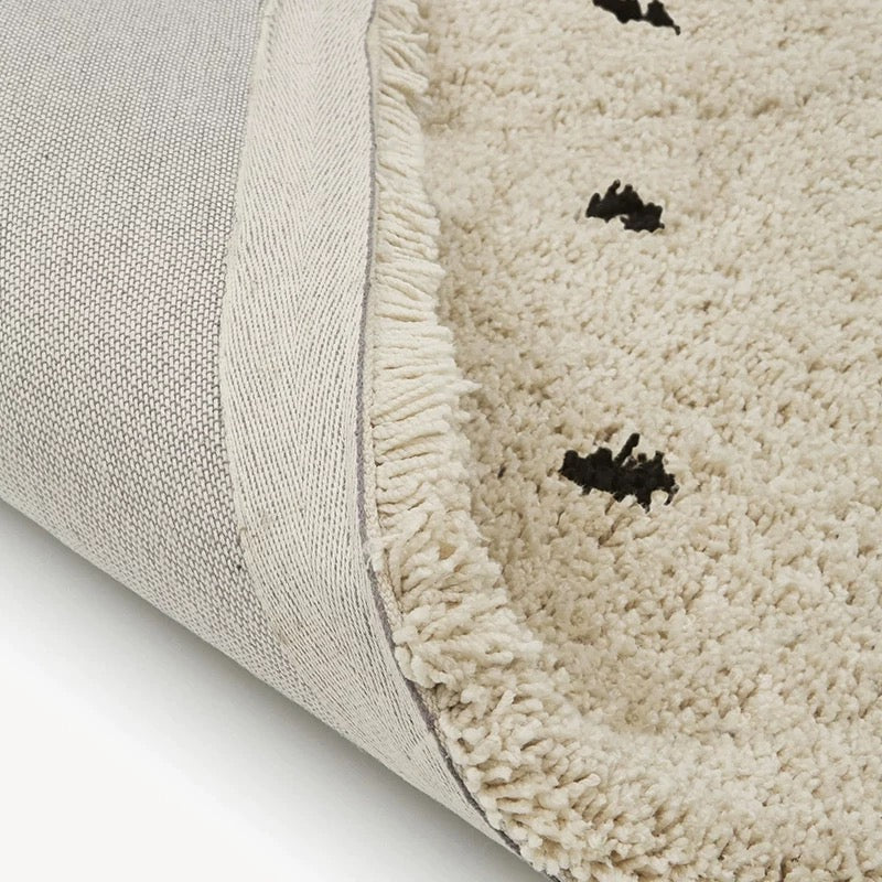 milk dot cozy rug