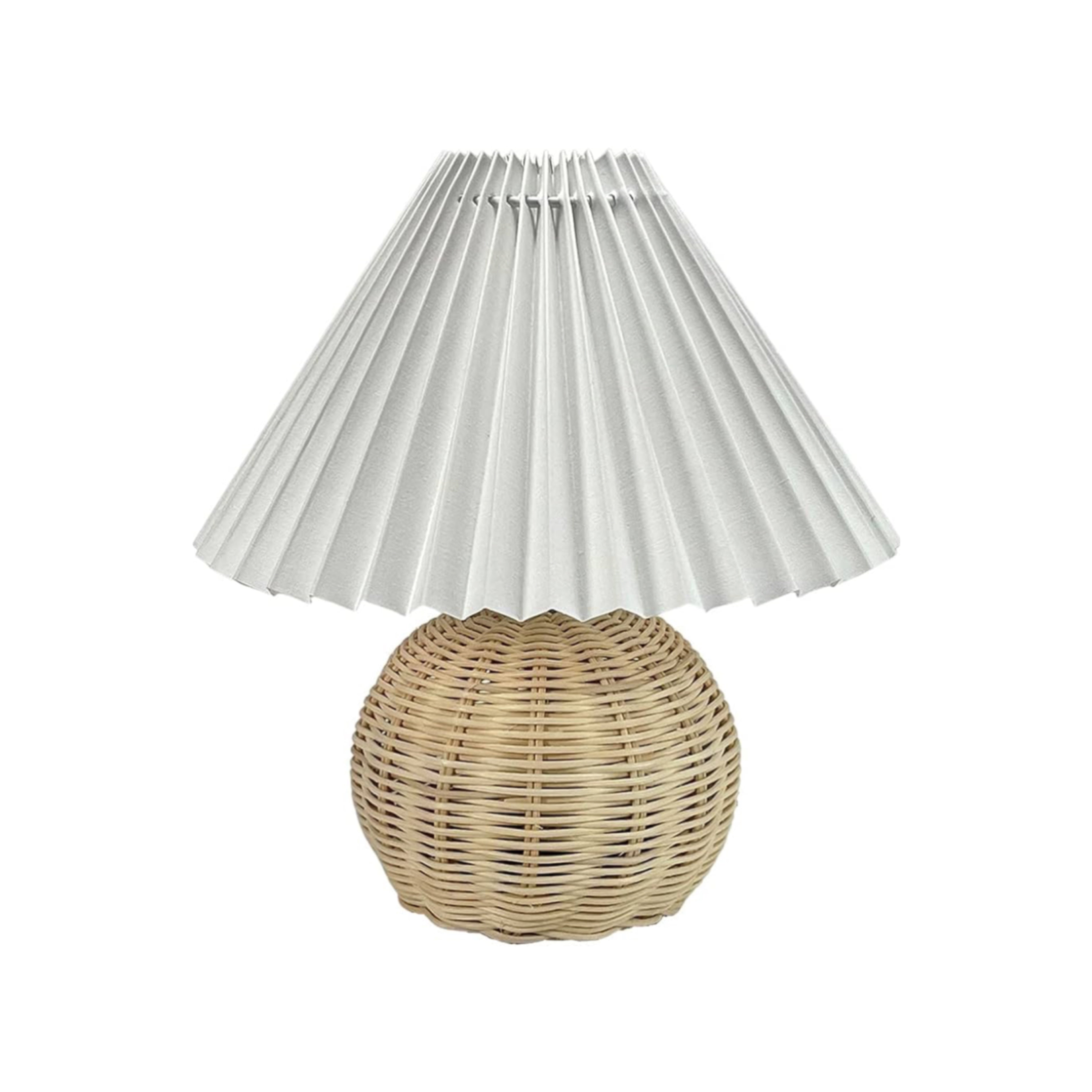 rattan pleated lamp