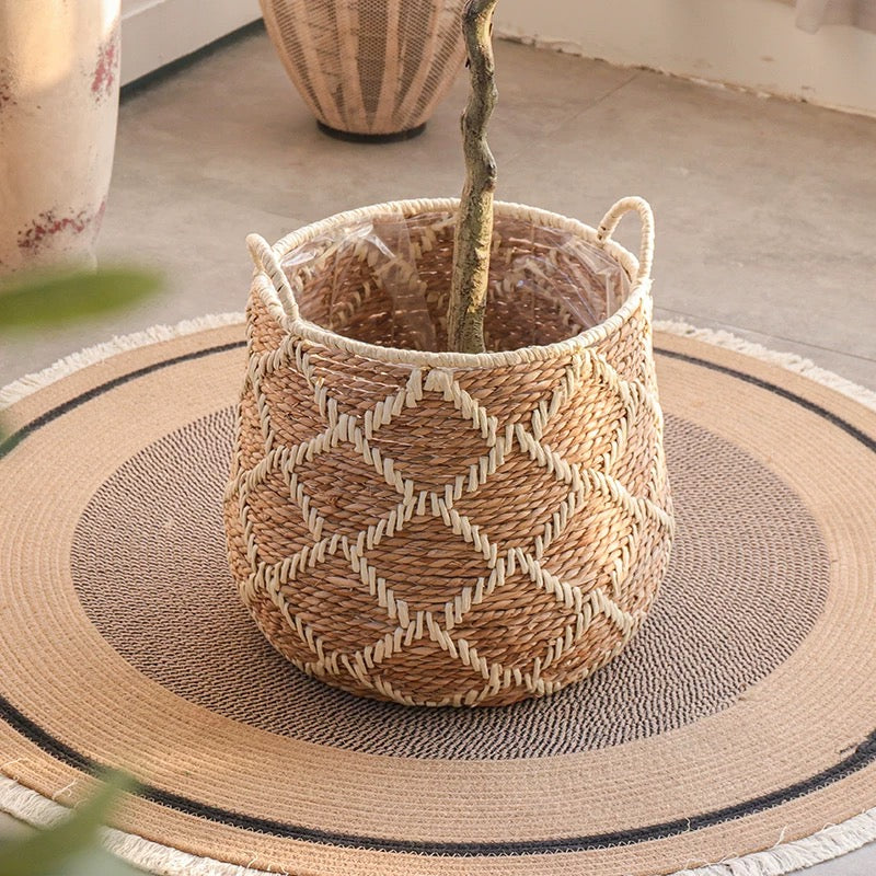 rustic braided basket