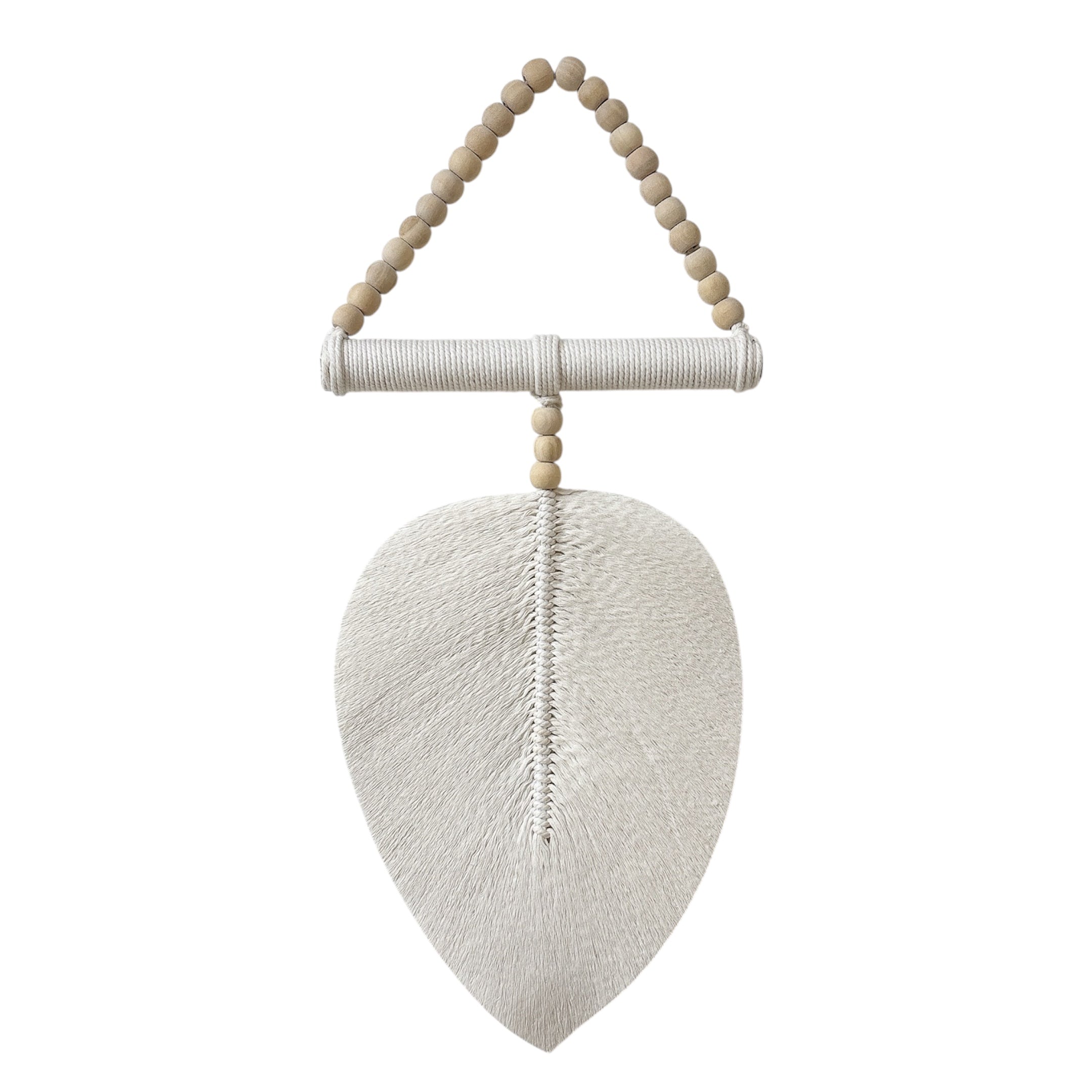 leaf wood beads wall hanging