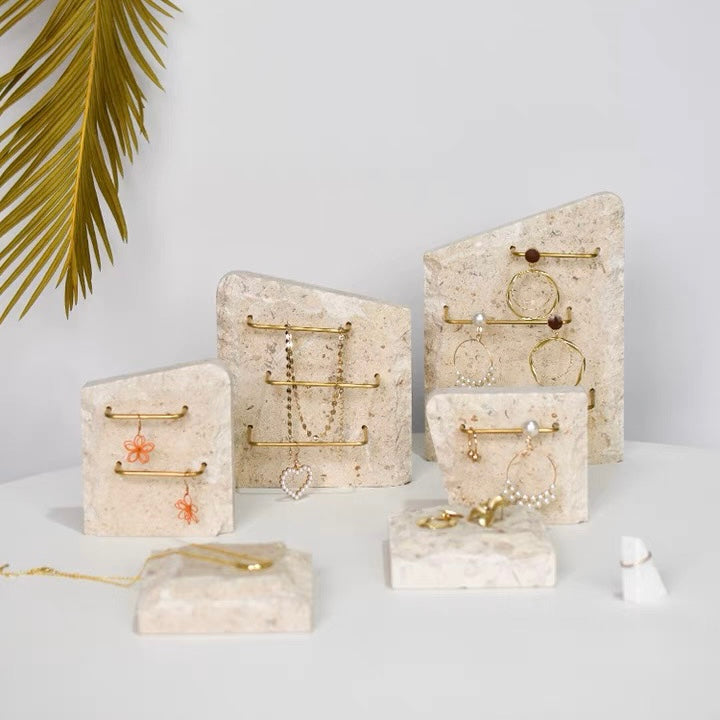 stone brass jewelry stand