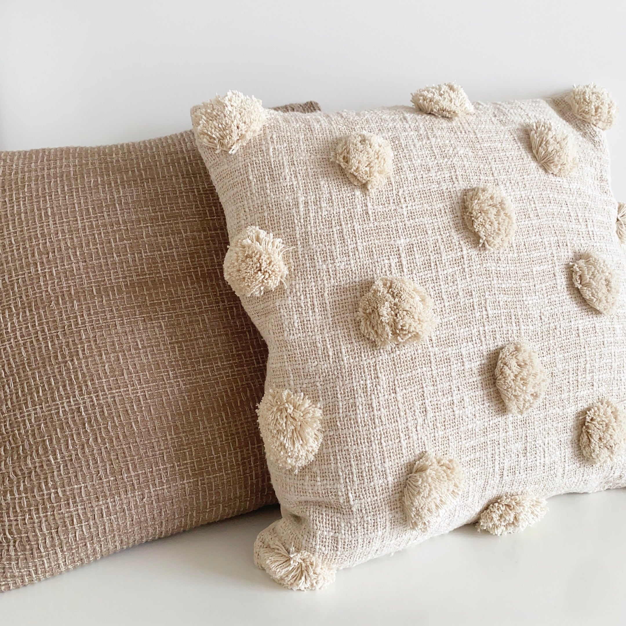 pompom tufted decorative cushion cover