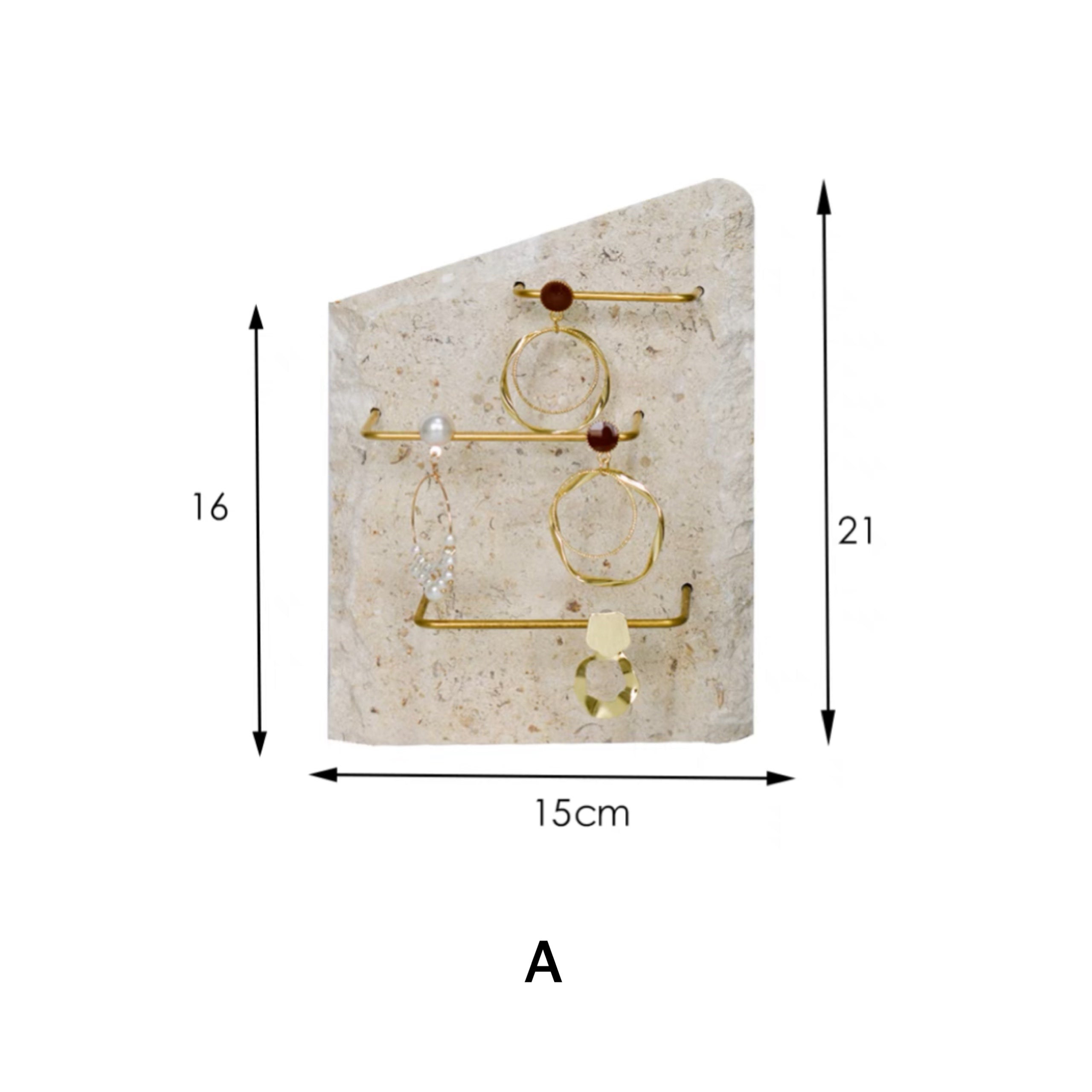 stone brass jewelry stand