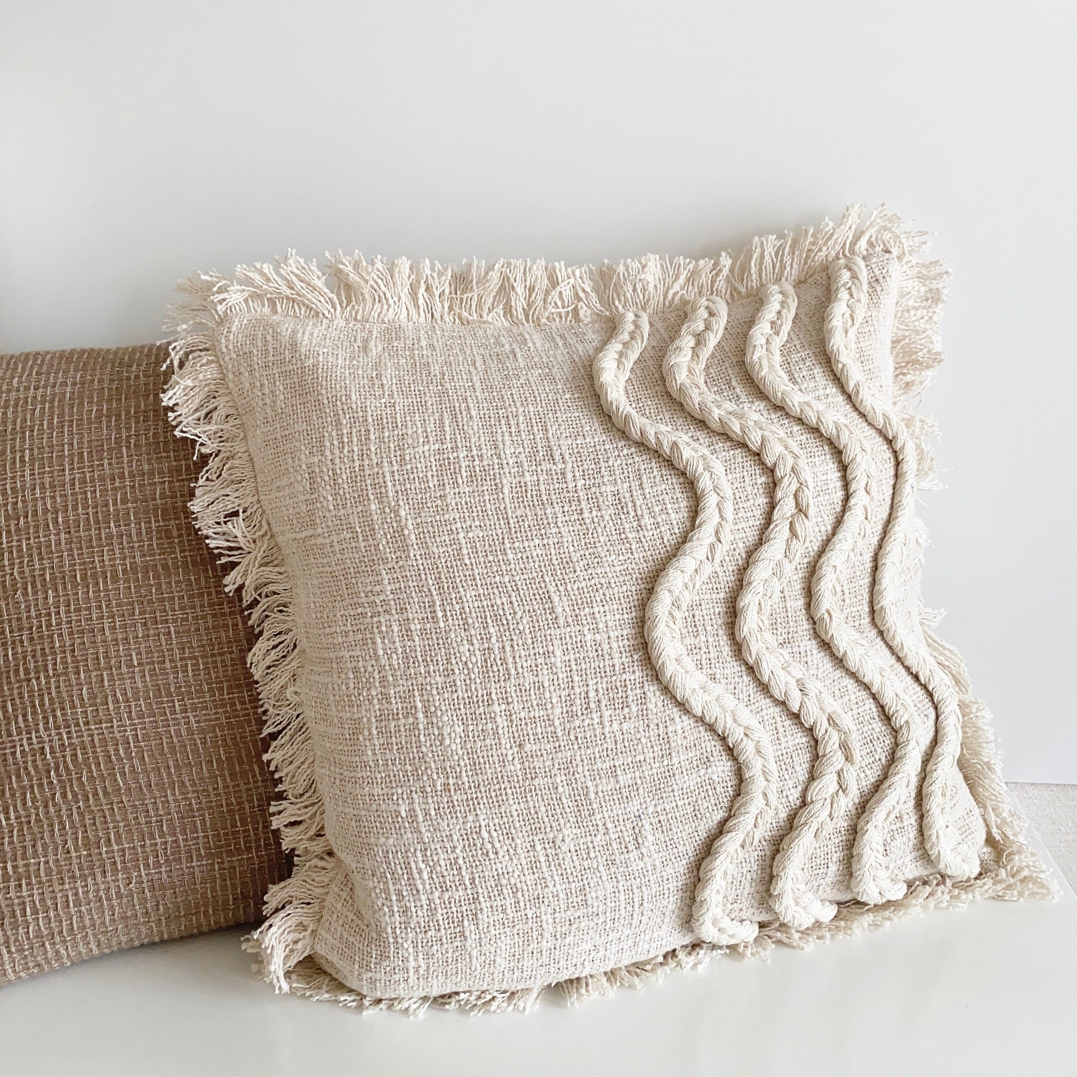 wavy braided cushion cover