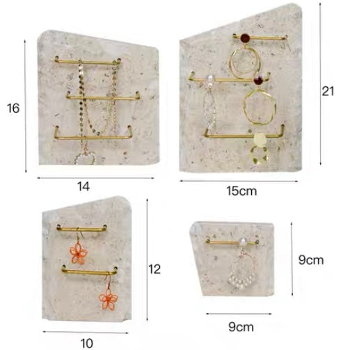 stone brass jewelry stand