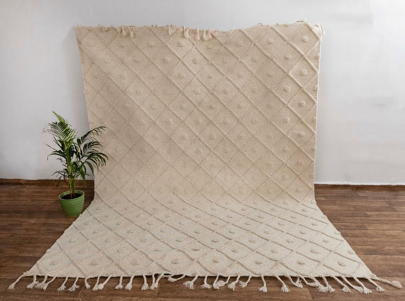 boho inspired hand woven rug