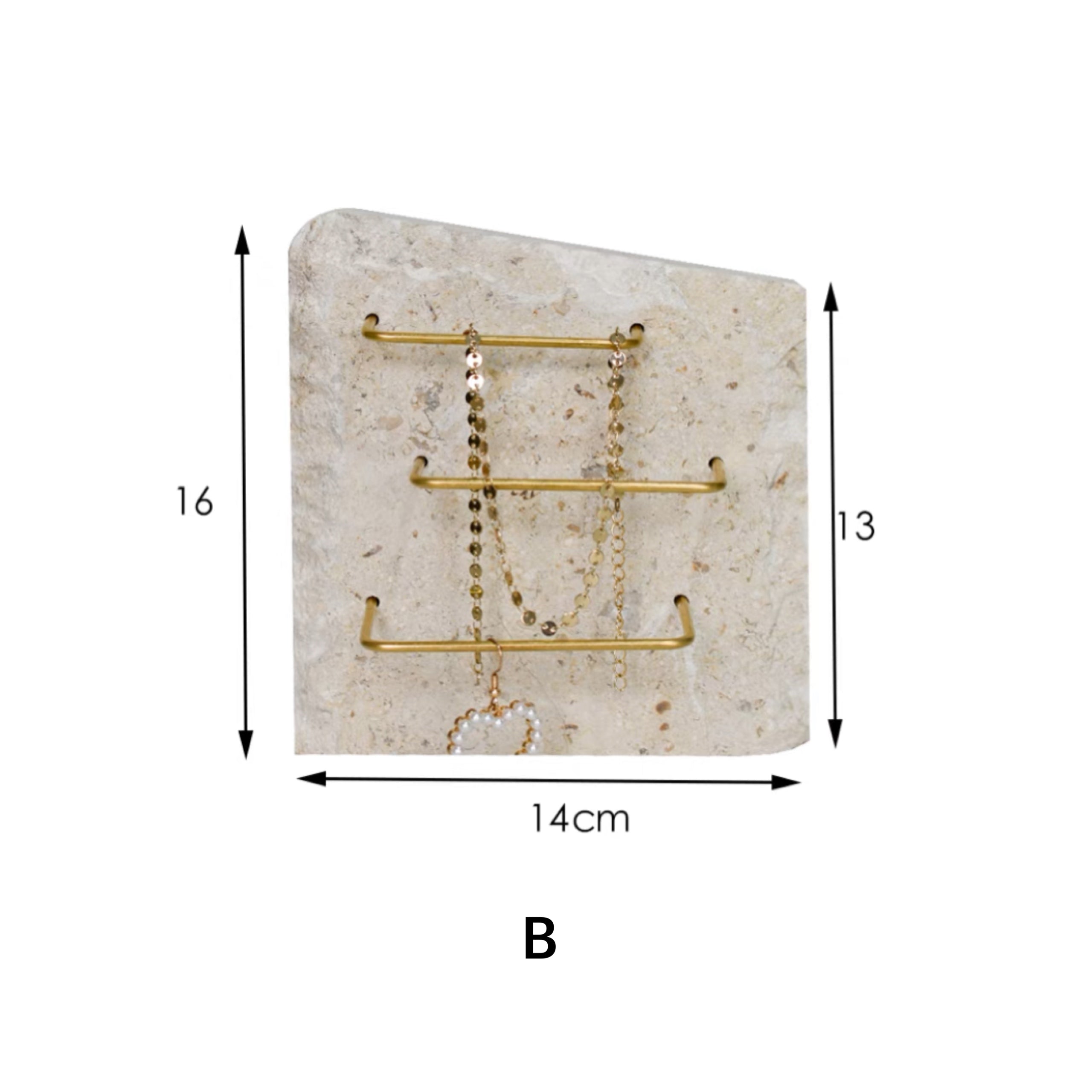 stone brass jewelry stand