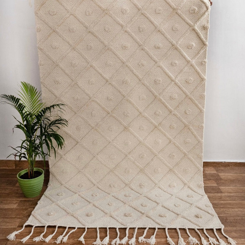 boho inspired hand woven rug