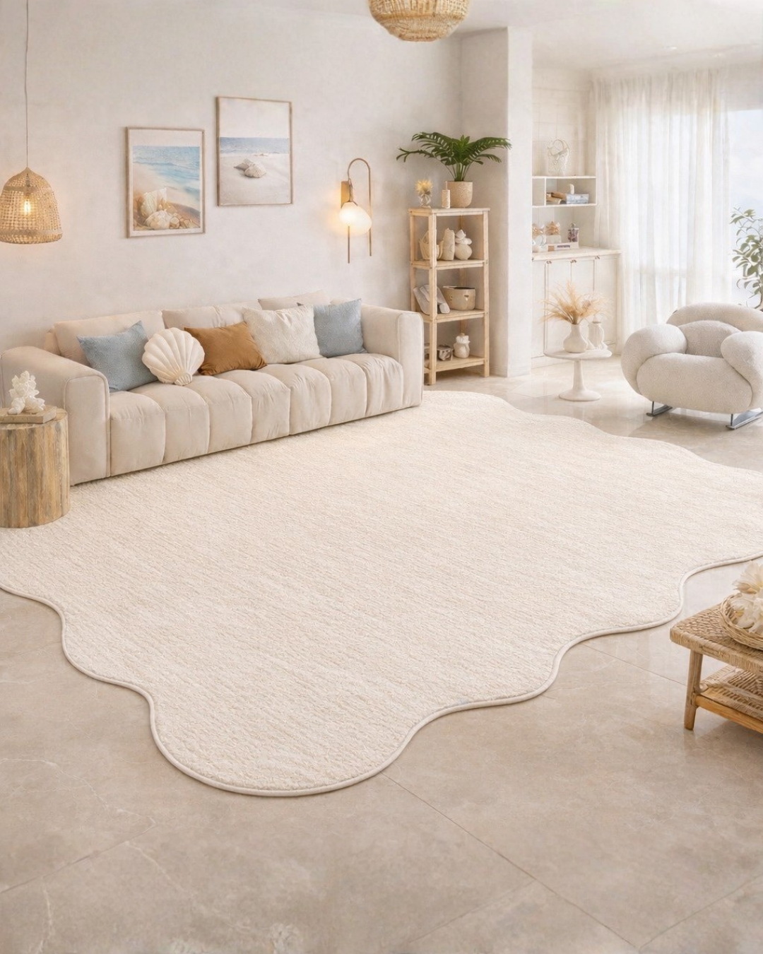cloud wave cream rug