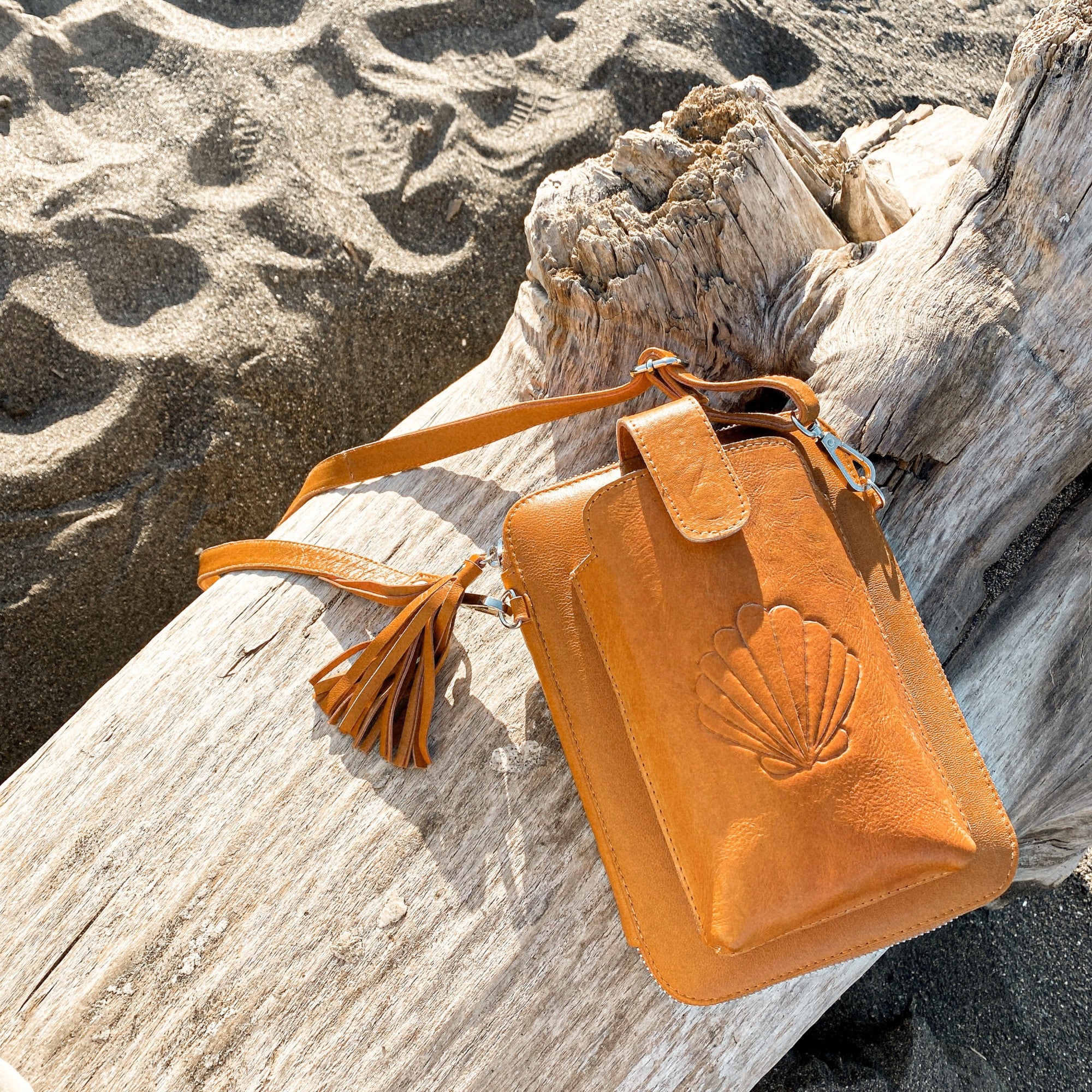 2way shell leather multiple bag