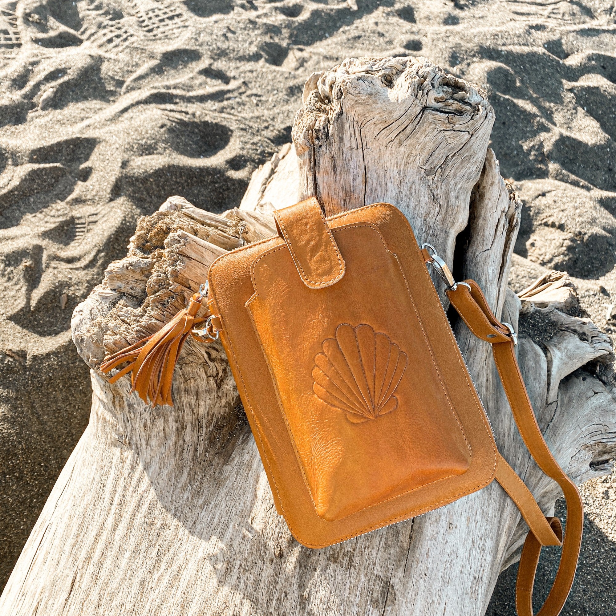 2way shell leather multiple bag