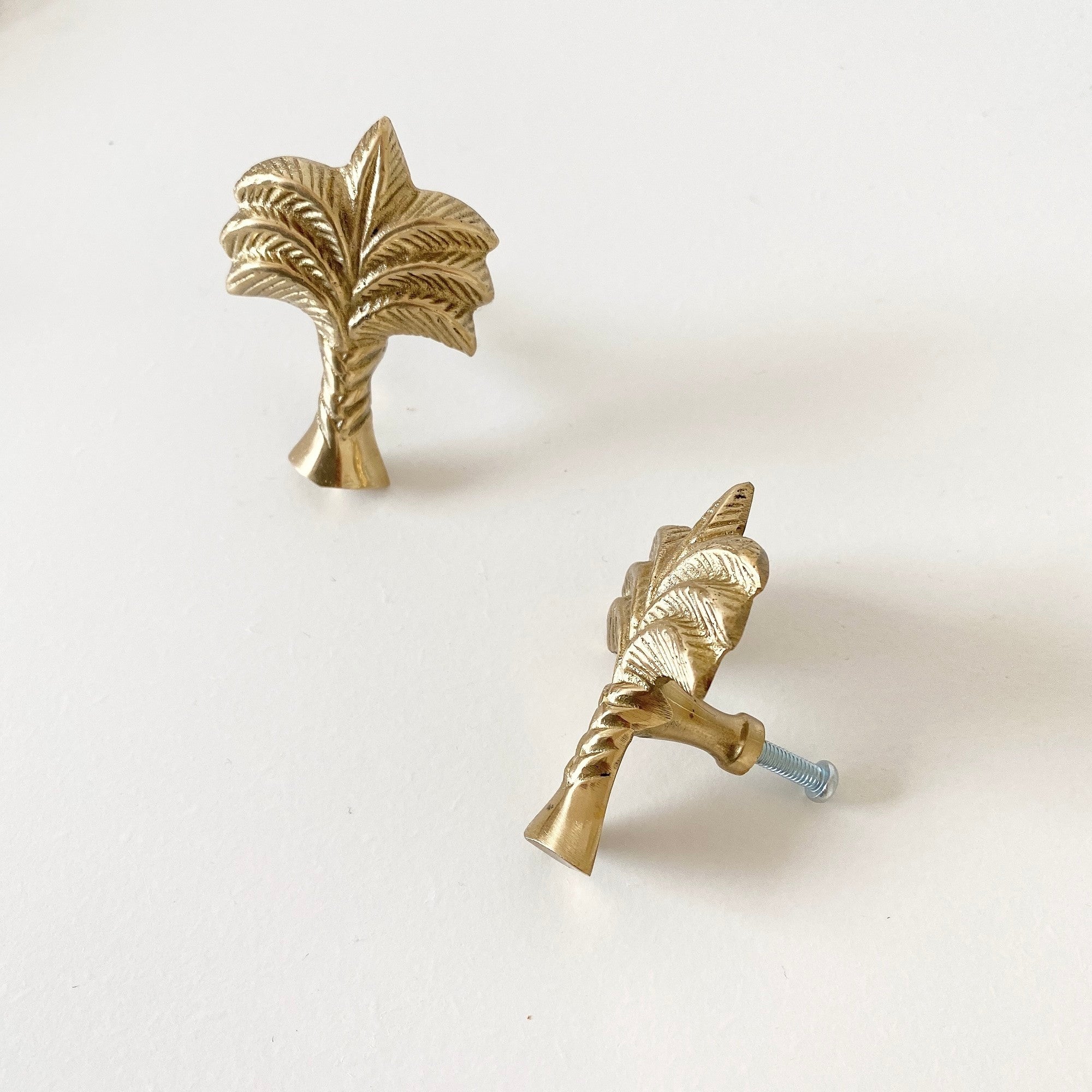 palm tree brass knob