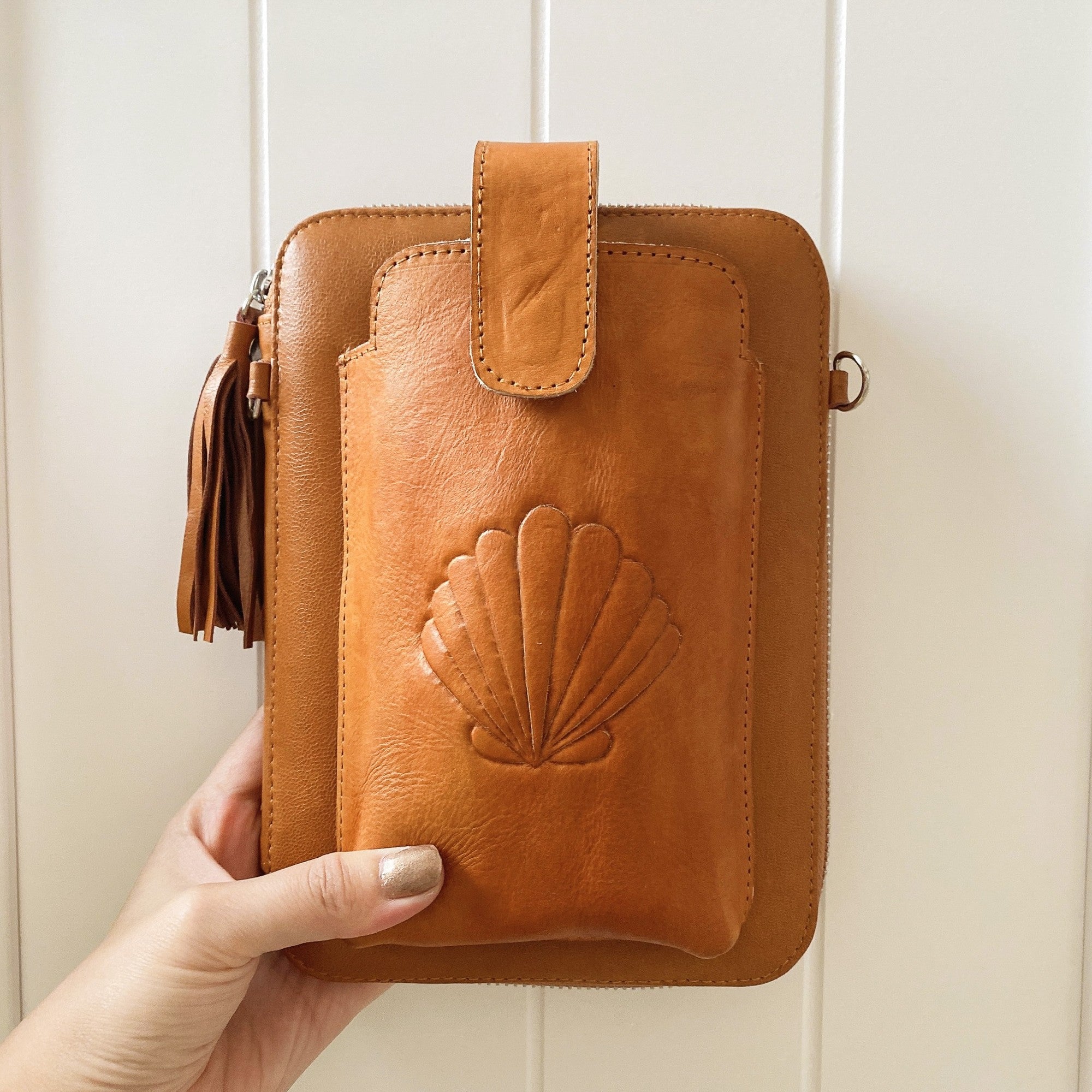 2way shell leather multiple bag