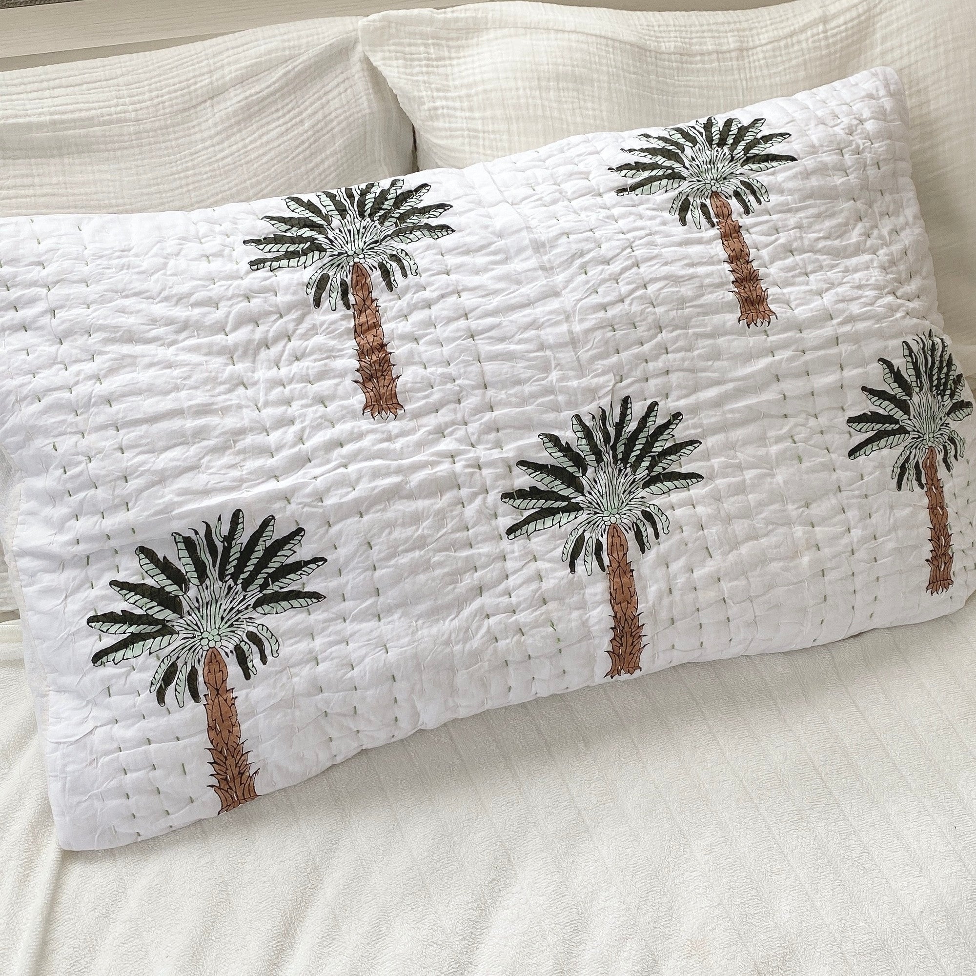 green palm springs pillow case