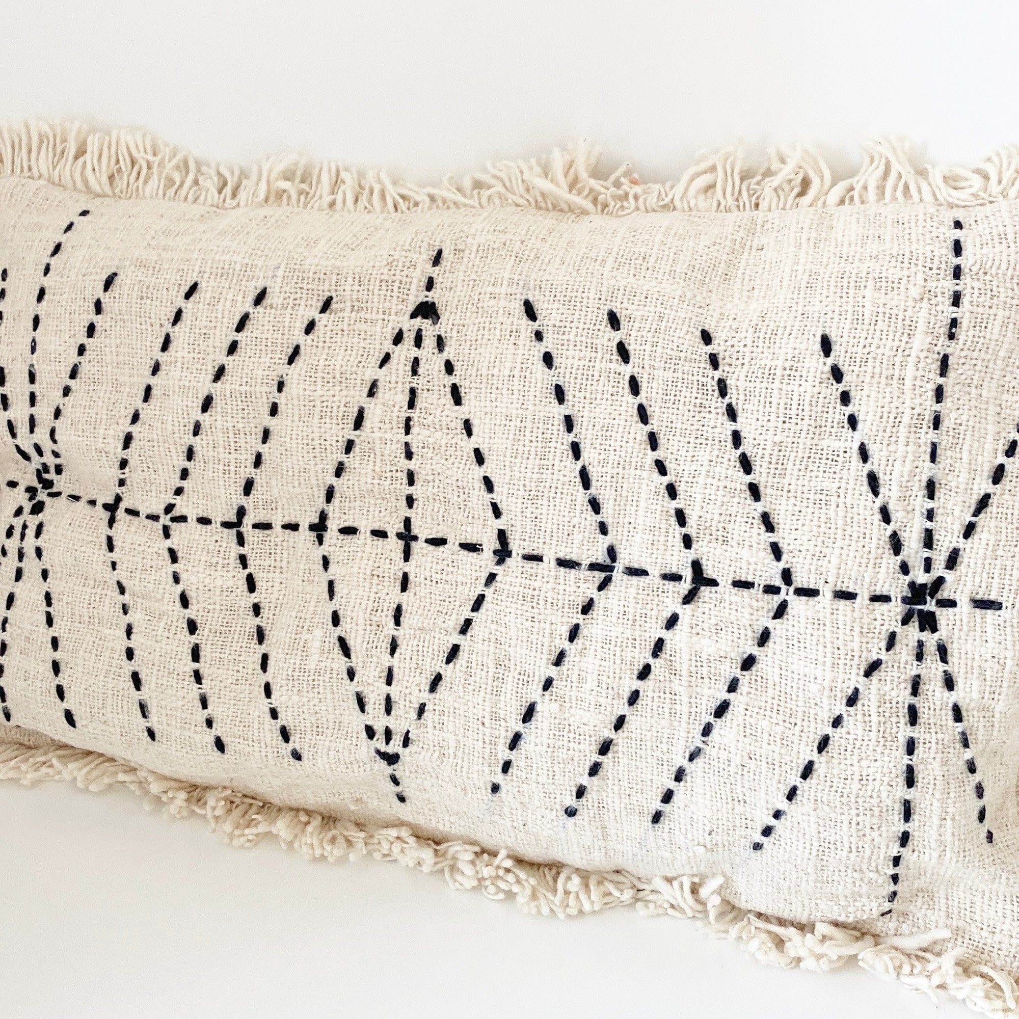 boho fringe rectangular cushion cover