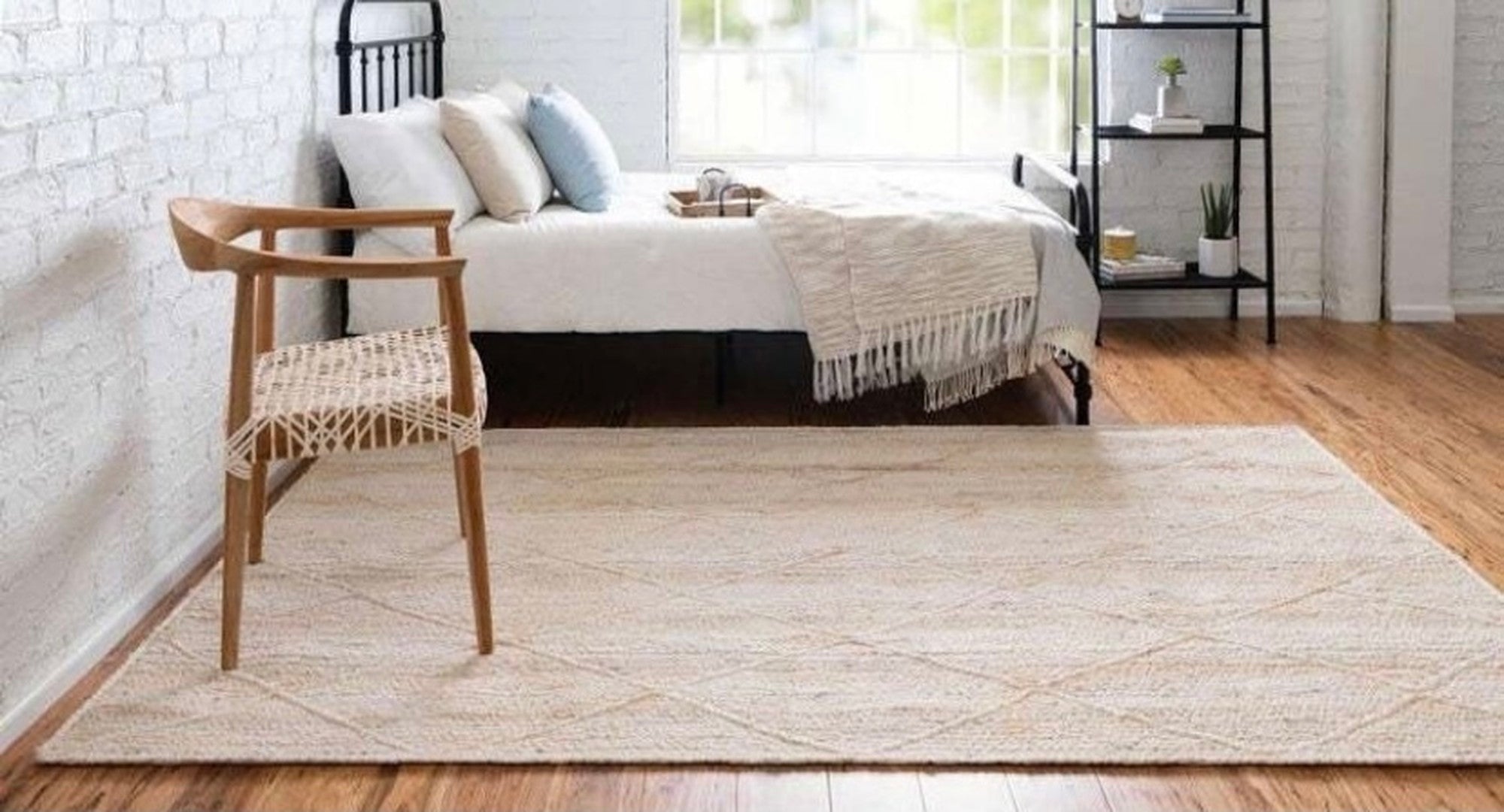 hemp jute handwoven rug white