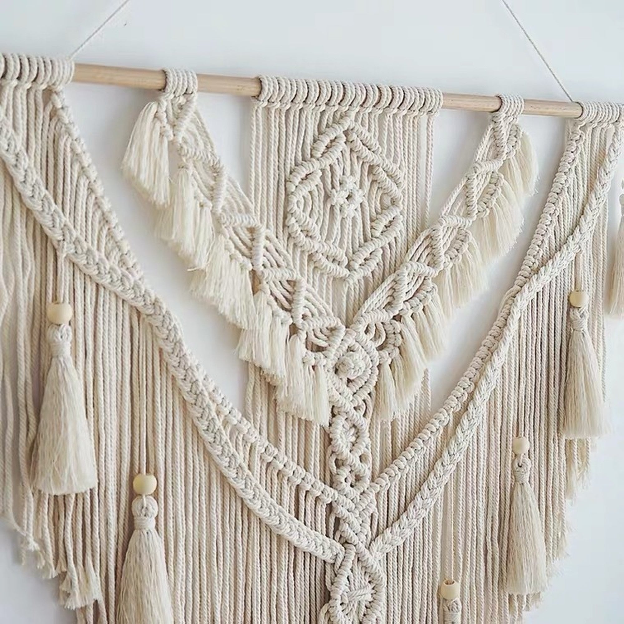 wide macrame tapestry