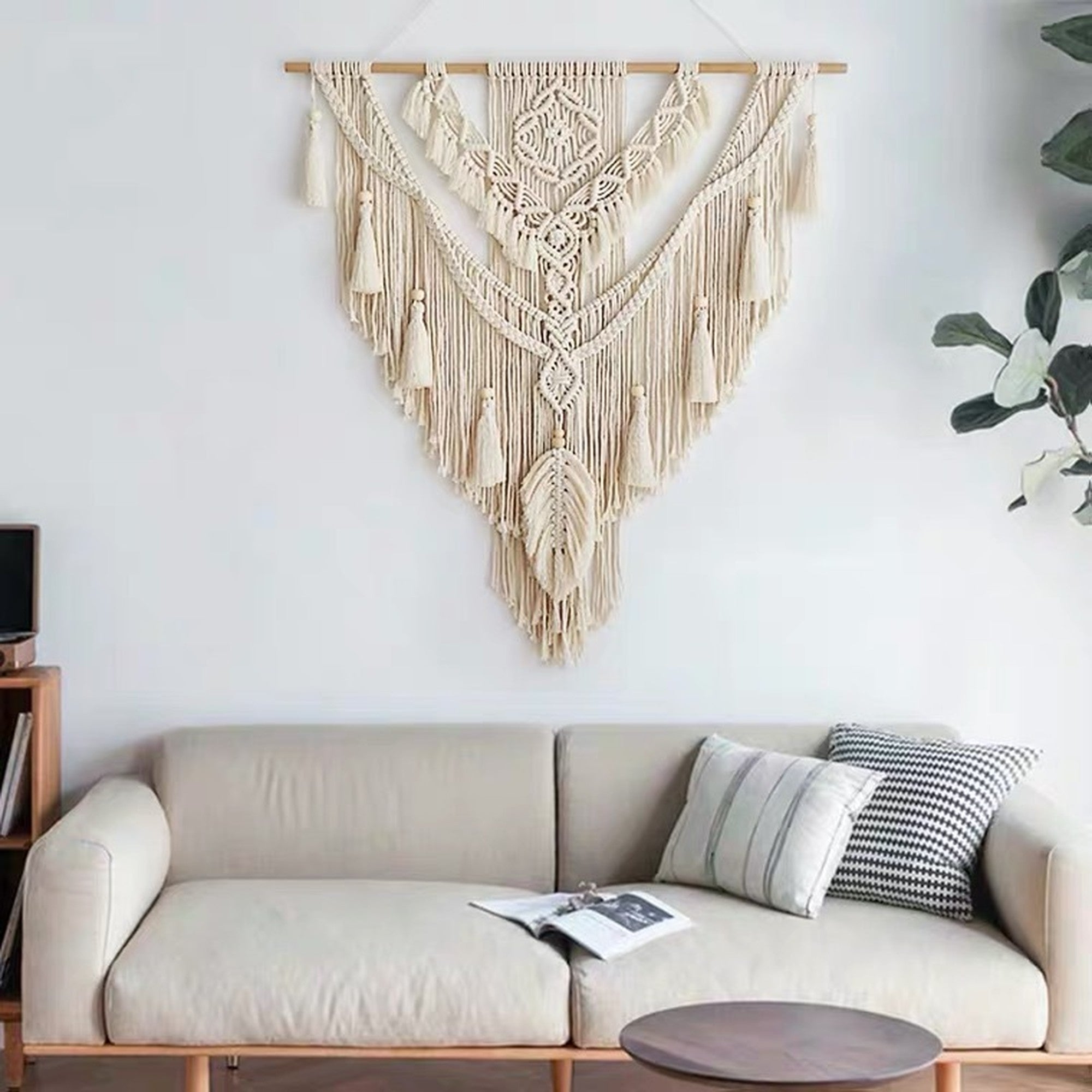 wide macrame tapestry