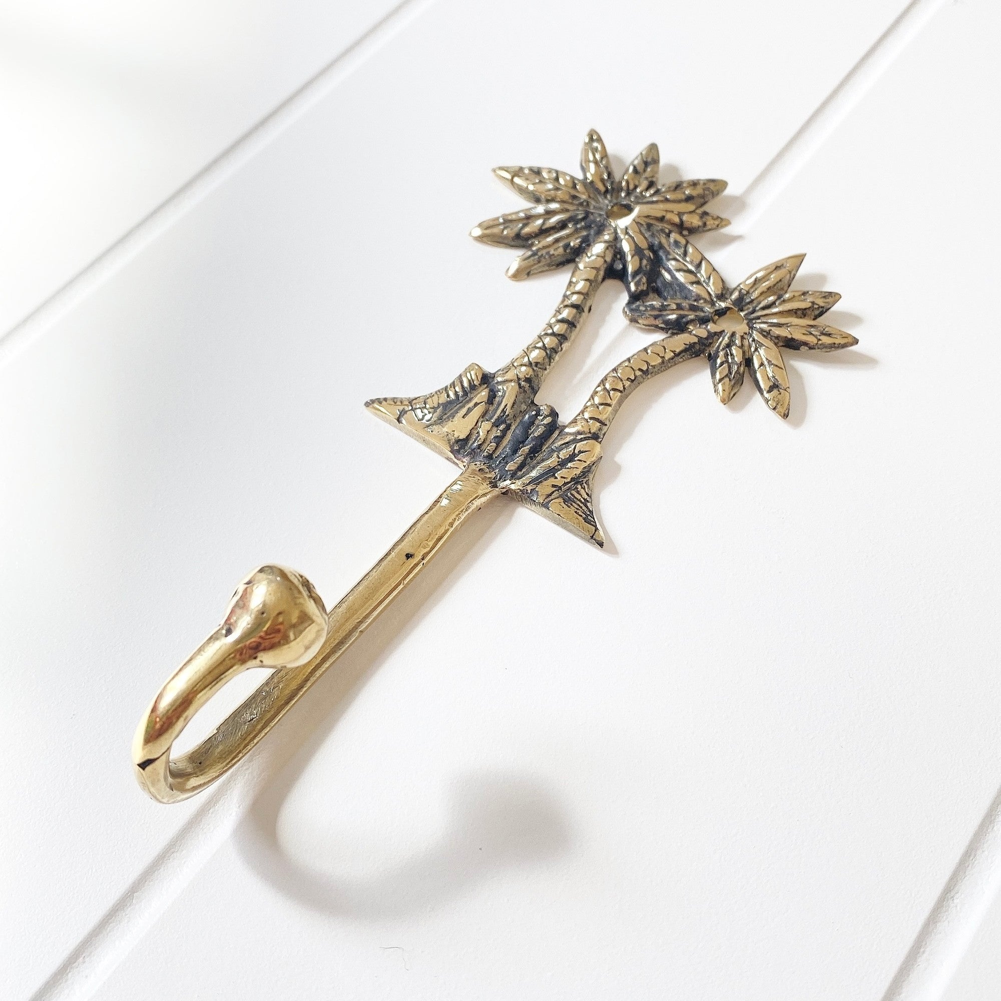 two palms brass hook