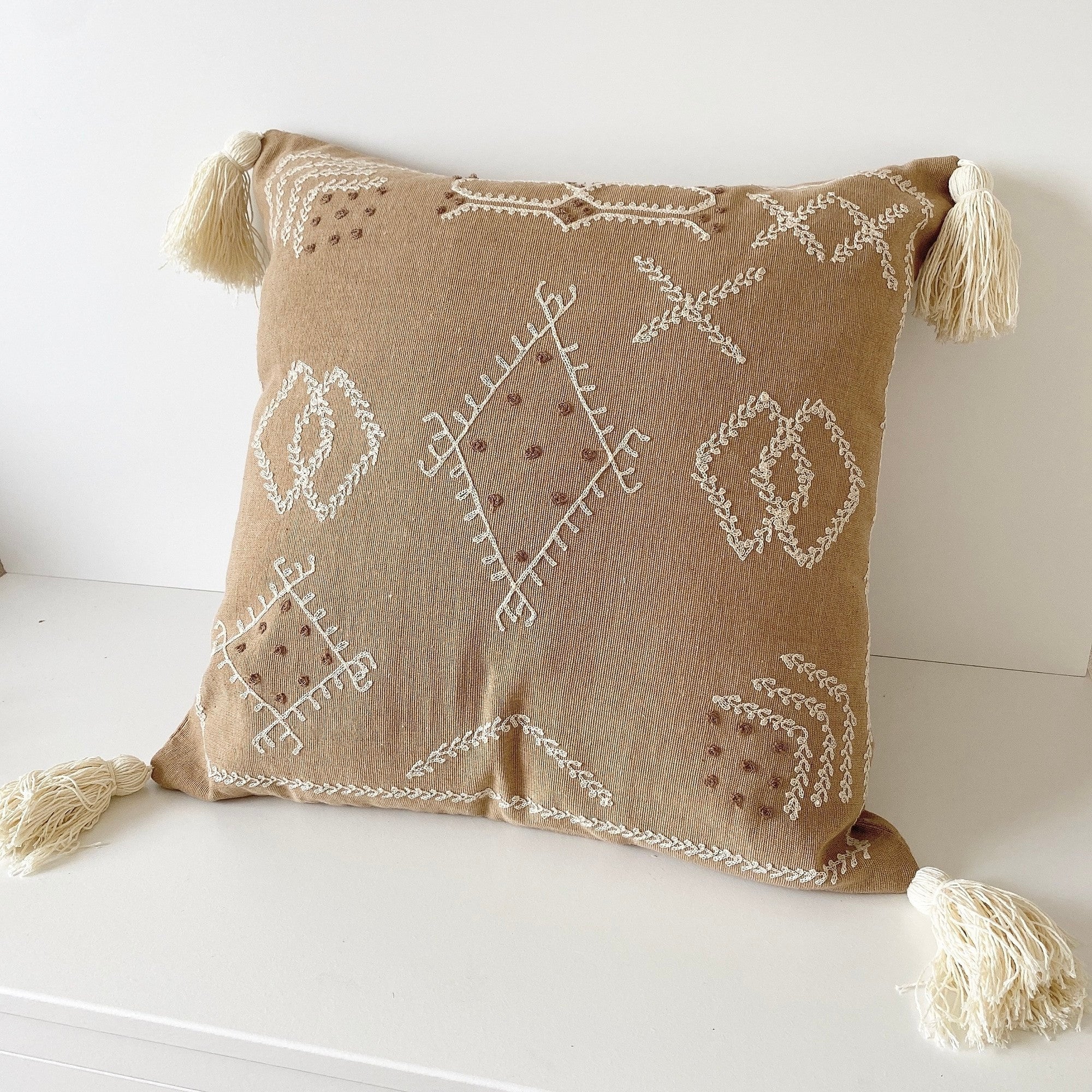 brownie embroidered cushion cover