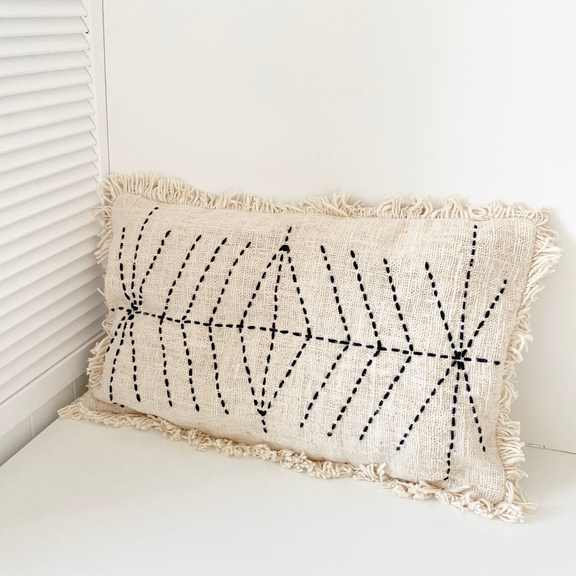 boho fringe rectangular cushion cover