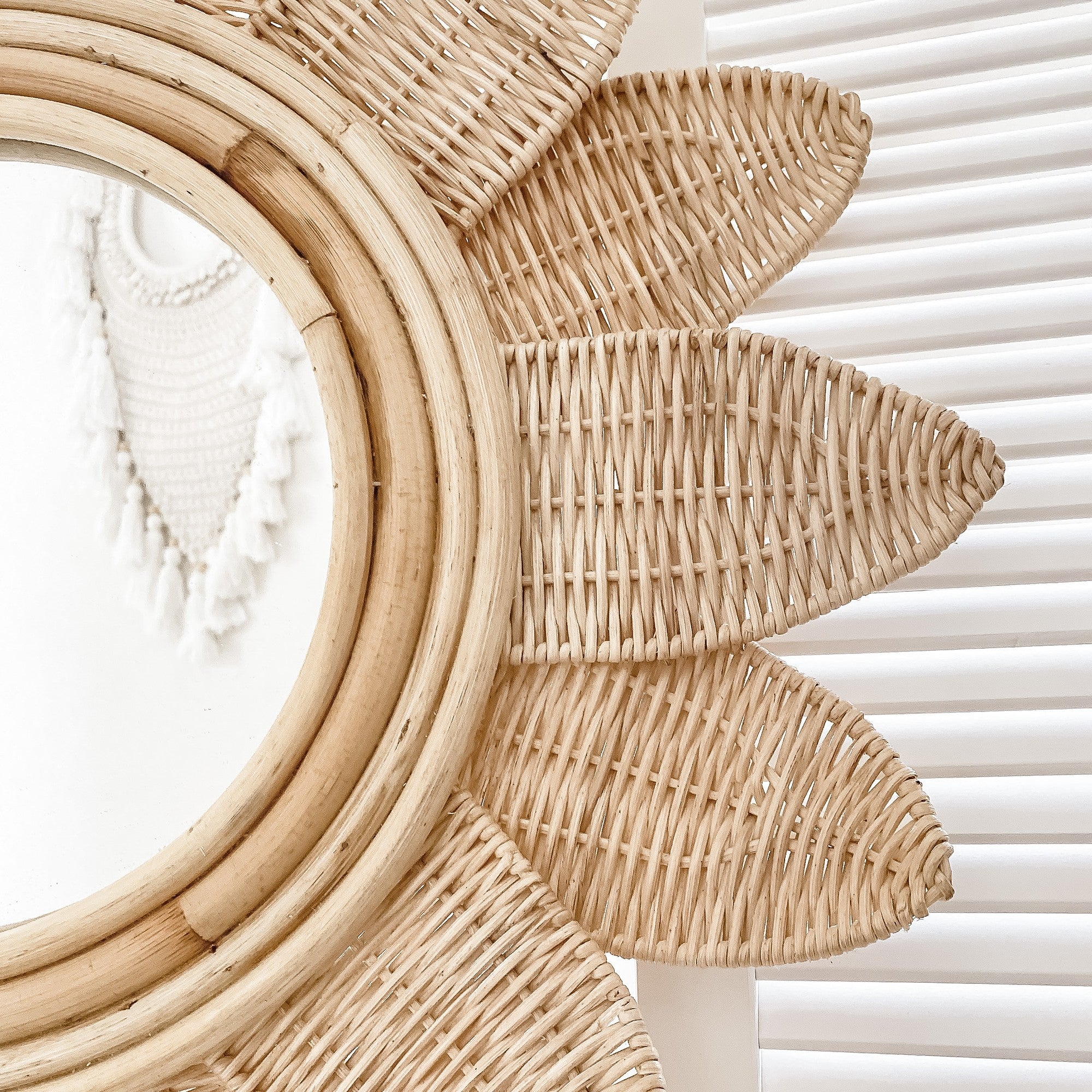 sunflower big rattan mirror