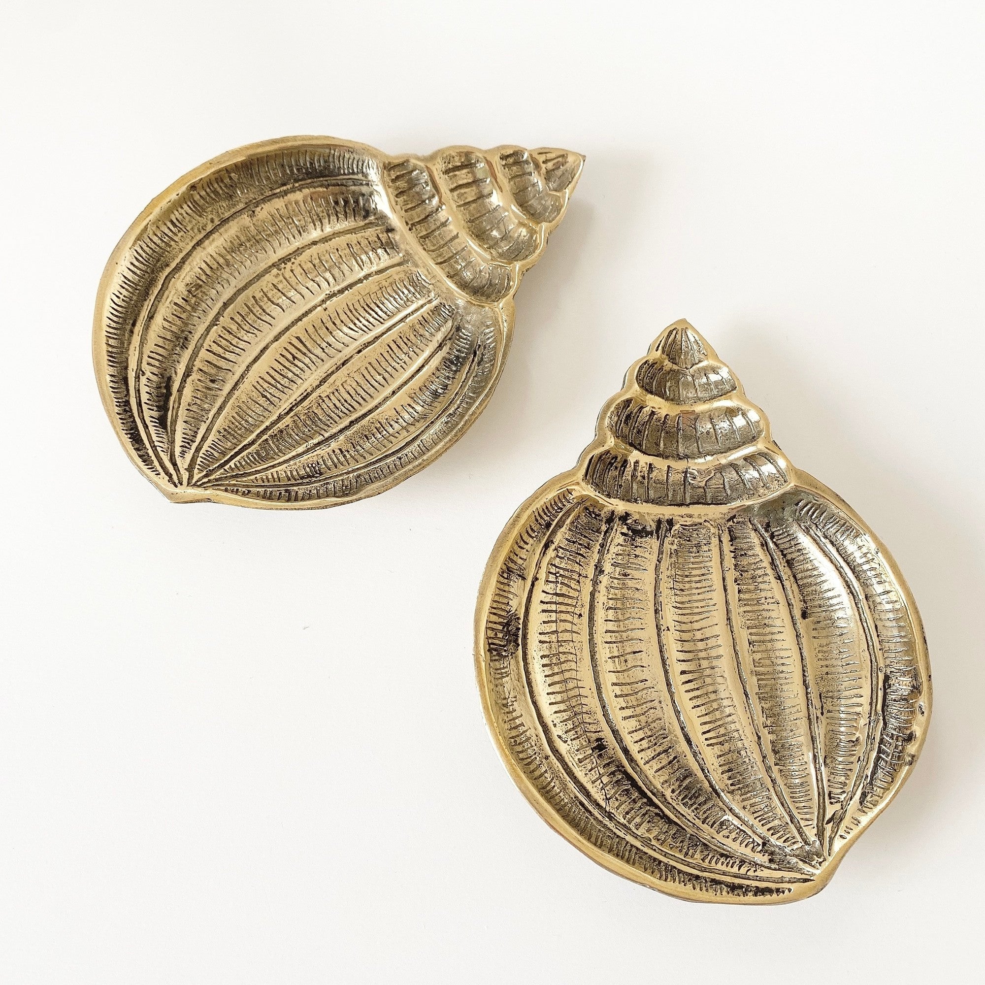 shell gold tray
