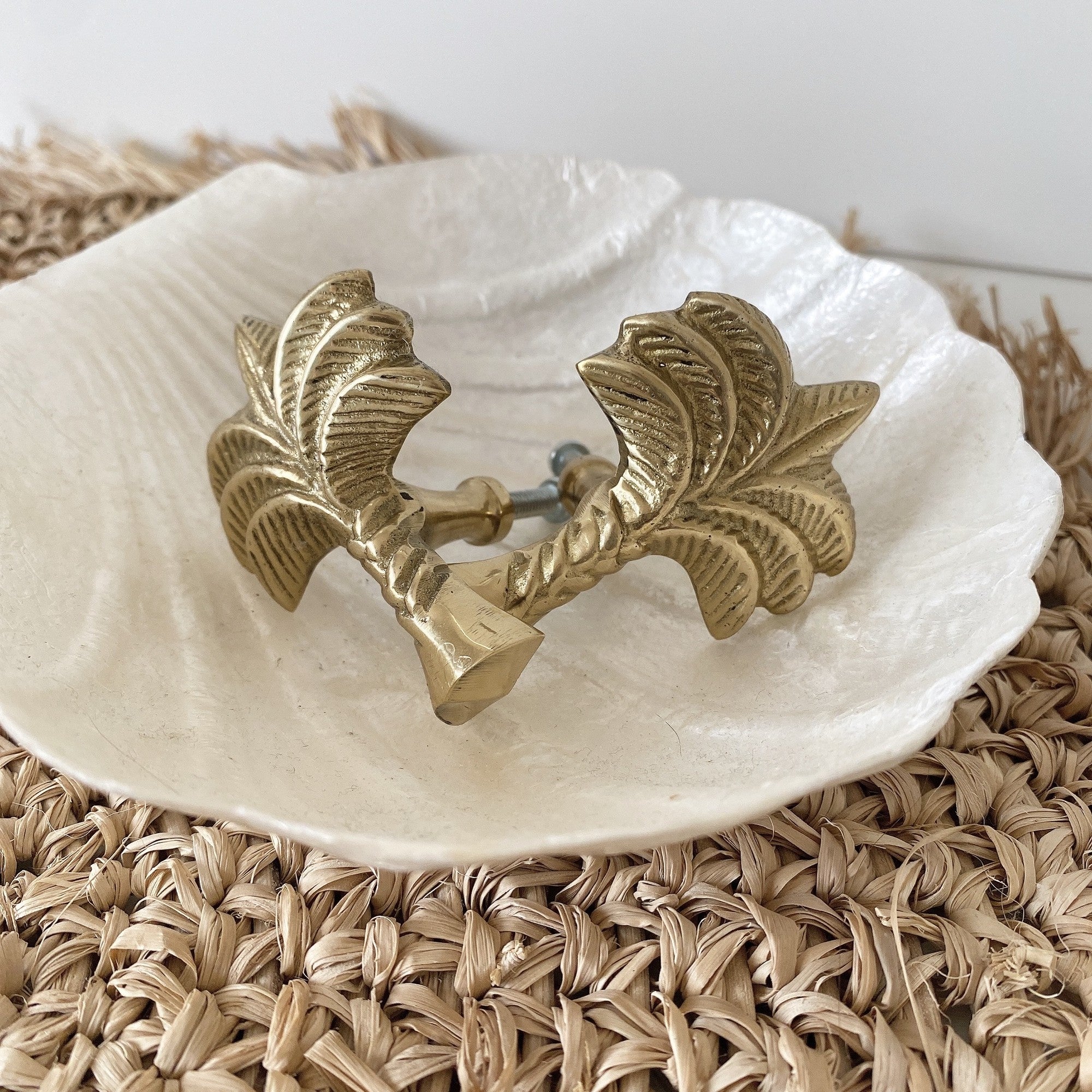 palm tree brass knob