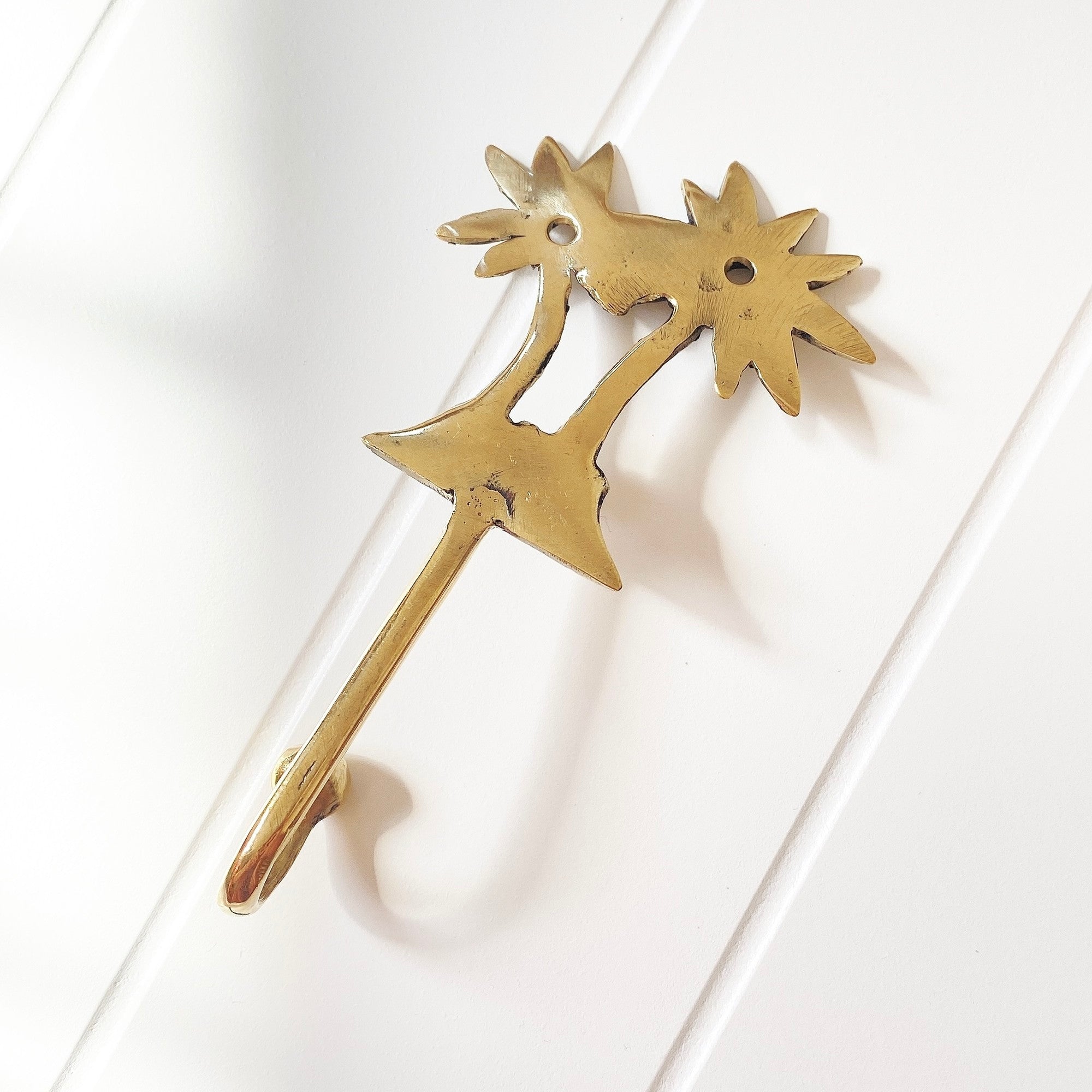 two palms brass hook