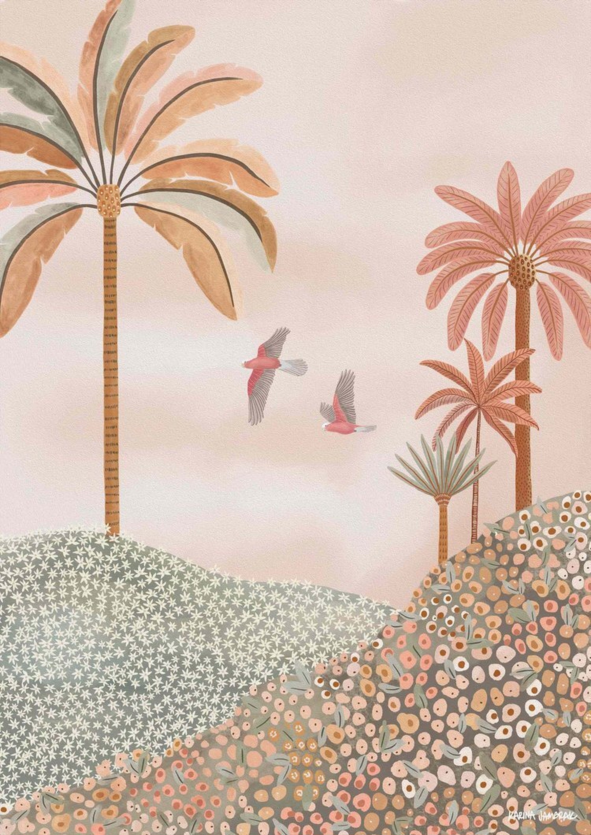【karina jambrak art】wildflowers and galahs