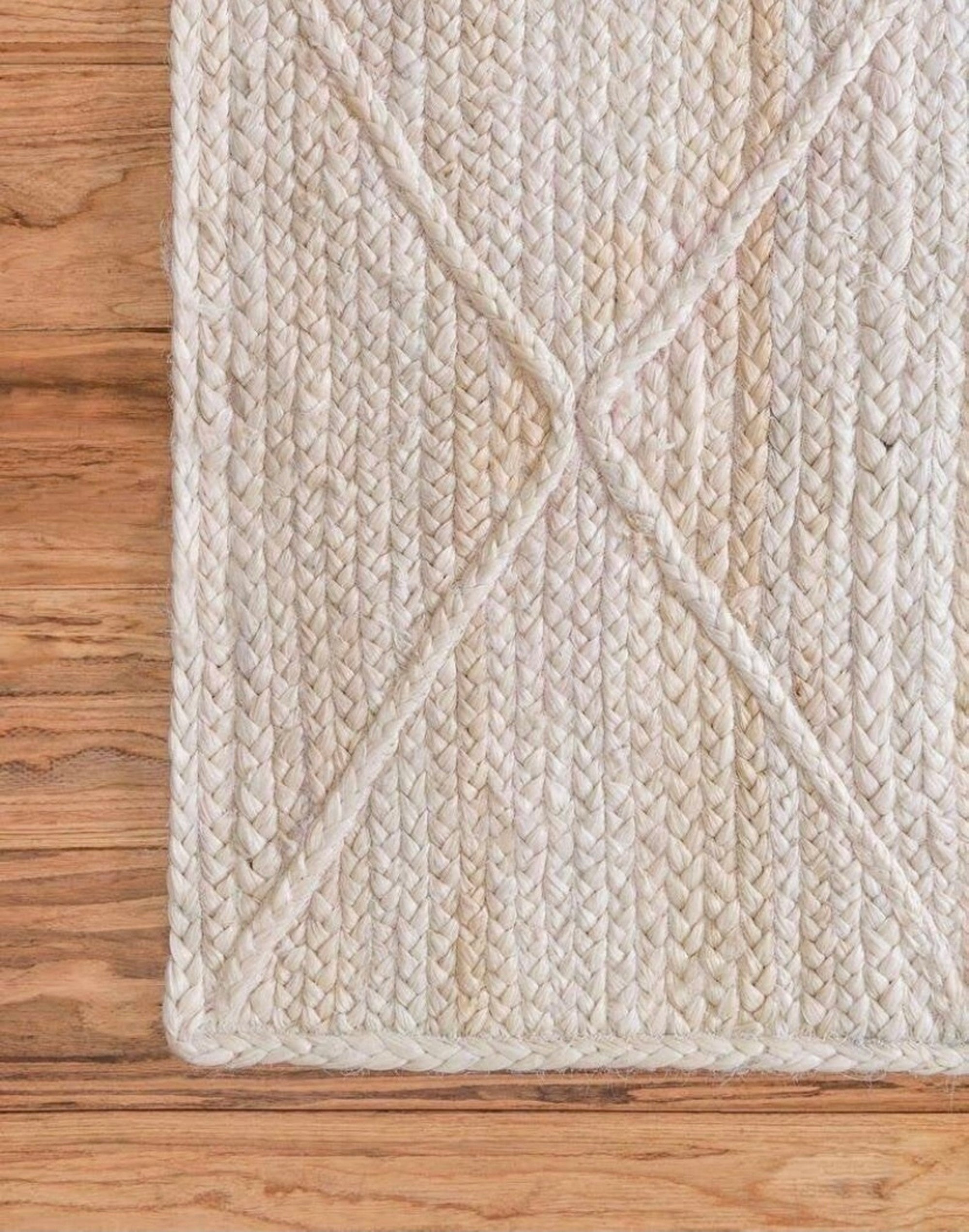 hemp jute handwoven rug white