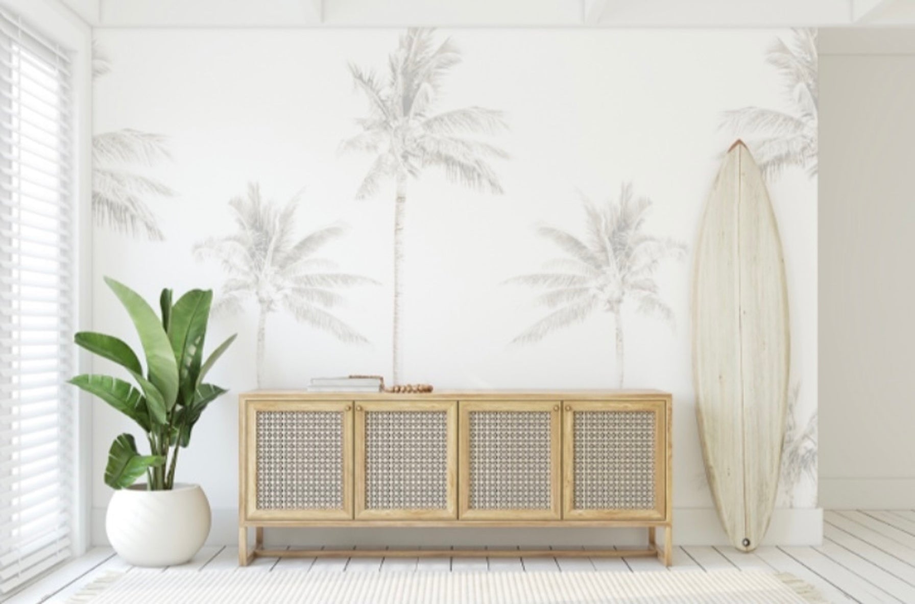 faded palms removable wallpaper