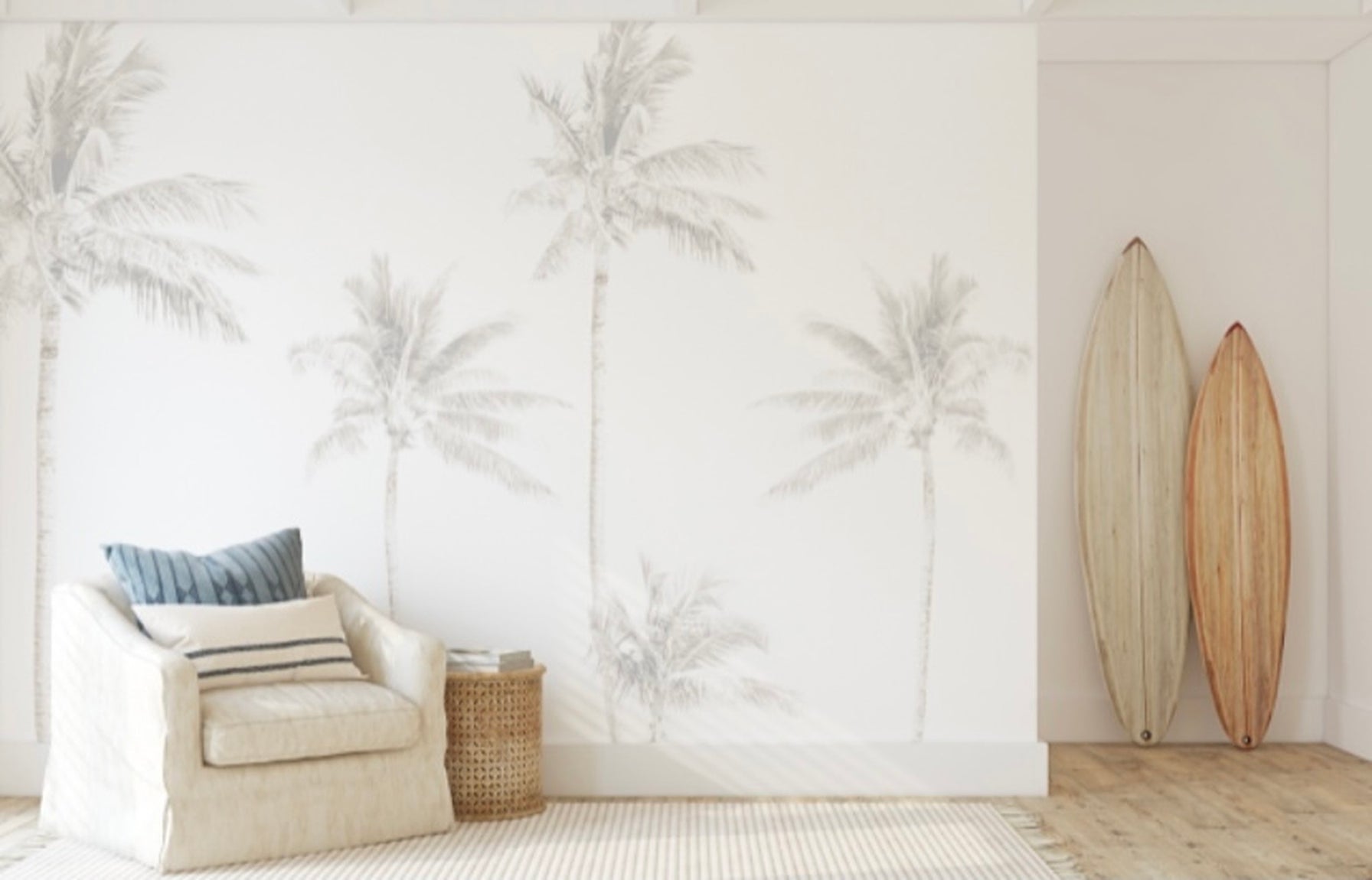 faded palms removable wallpaper