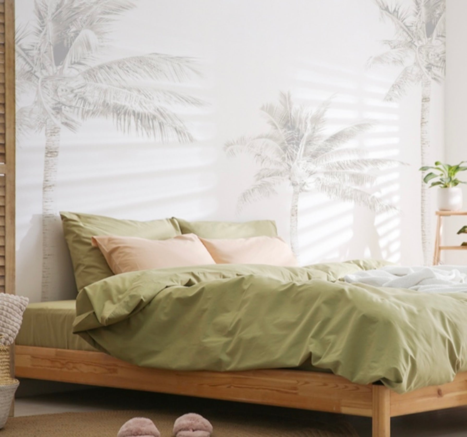 faded palms removable wallpaper